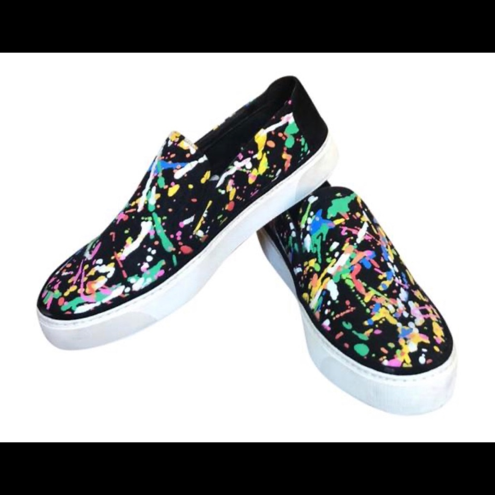 Stuart Weitzman splatter paint slides sz 6.5
